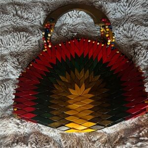 Colorful Wooden Exotic Women Bag